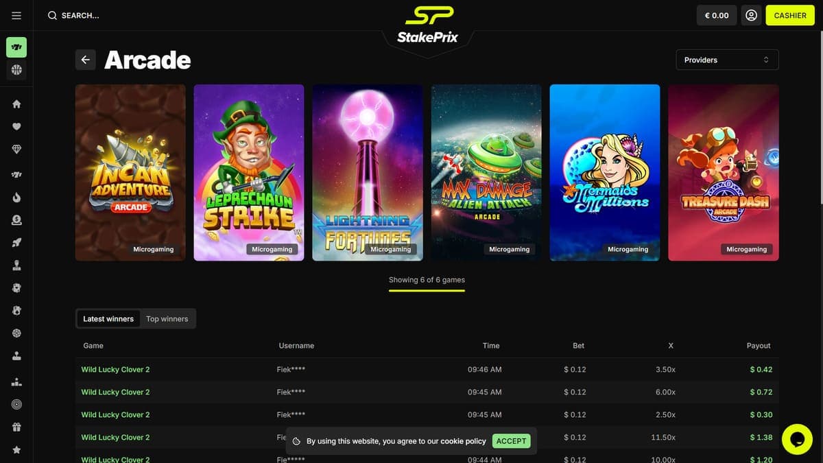 Mini games StakePrix Casino
