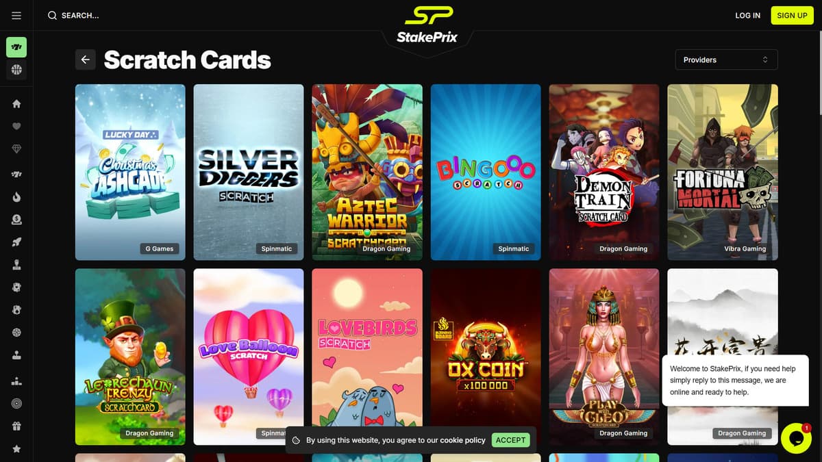 Scratch cards StakePrix Casino