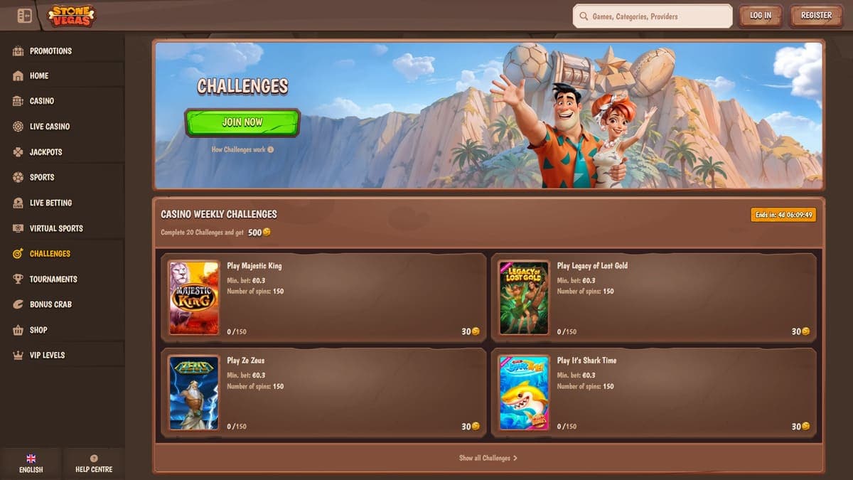 Challenges Stone Vegas Casino