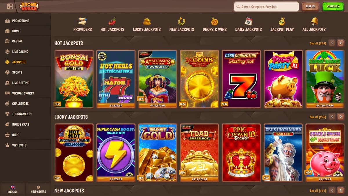 Hot jackpots Stone Vegas Casino