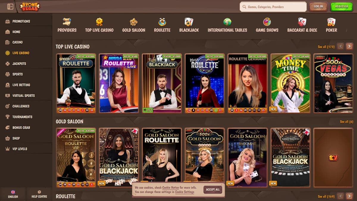 Live casino Stone Vegas Casino
