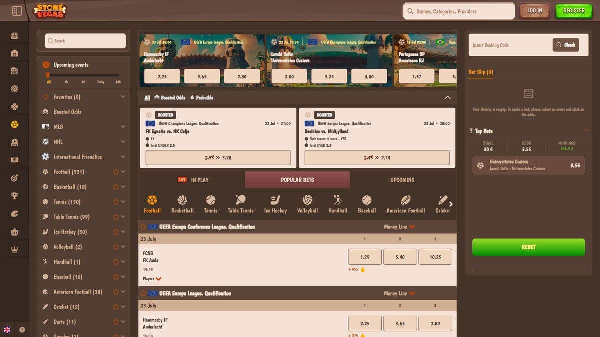 Bookmaker Stone Vegas Casino