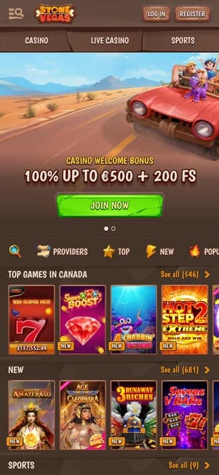 StoneVegas casino mobile