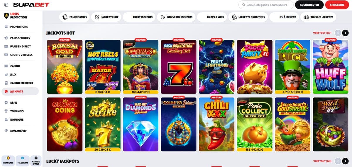 Hot jackpots Supabet Casino