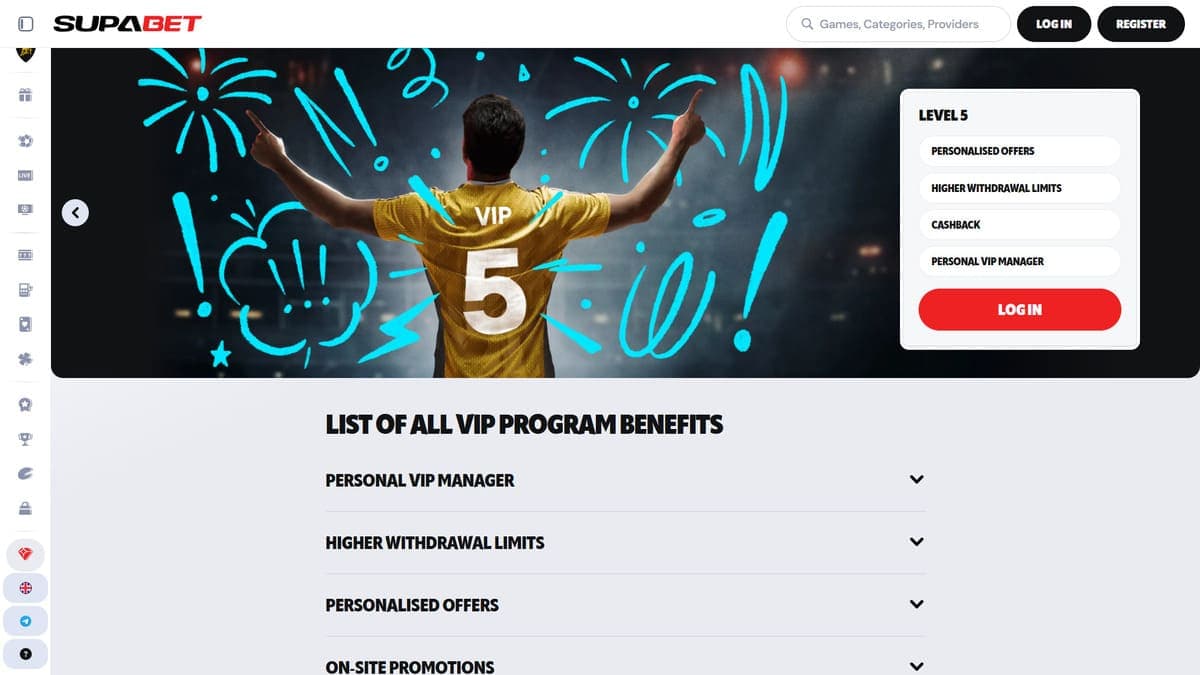VIP programme Supabet Casino