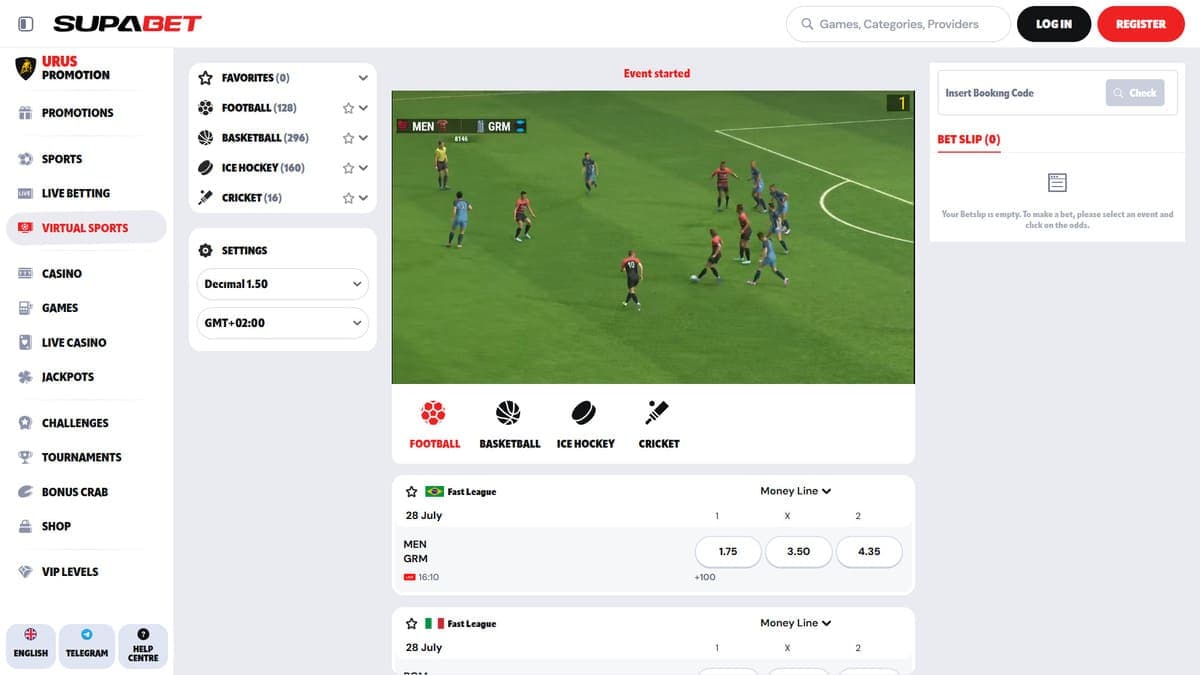 Virtual sports Supabet Casino
