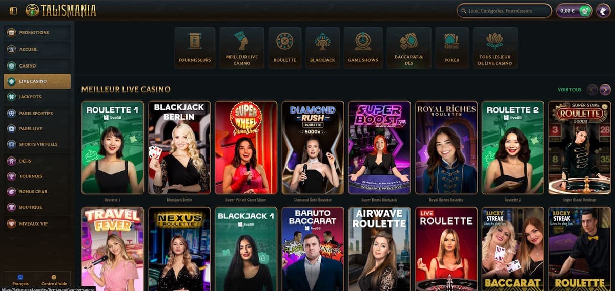 Live Talismania Casino