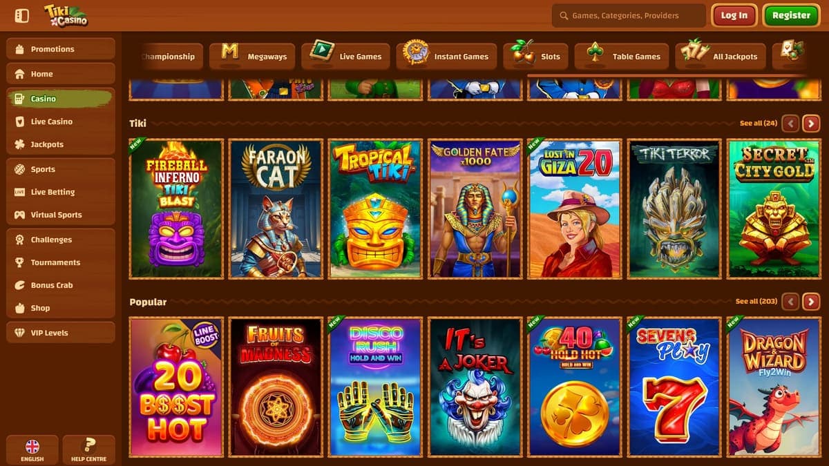 Mini games Tiki Casino