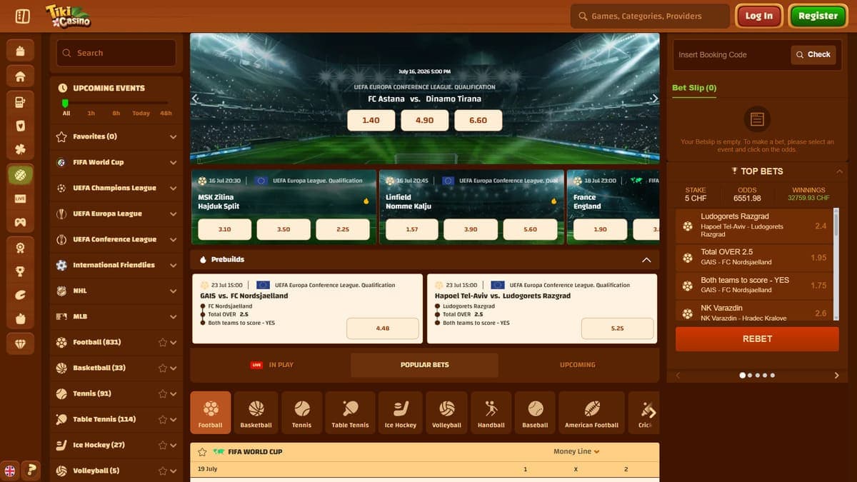 Sports betting Tiki Casino