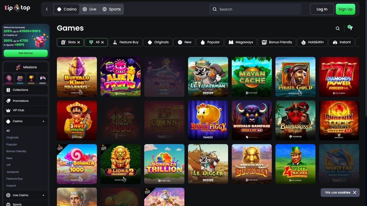 Slot machines Tip Top Bet Casino