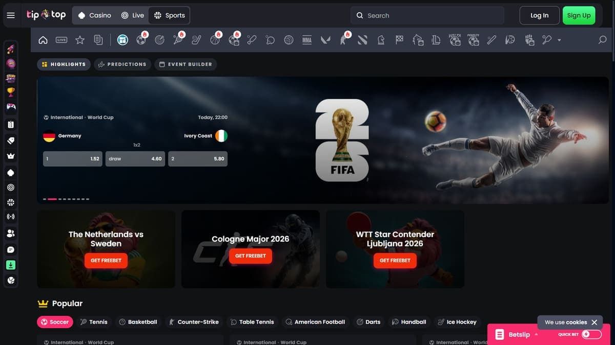 Sports betting Tip Top Bet Casino