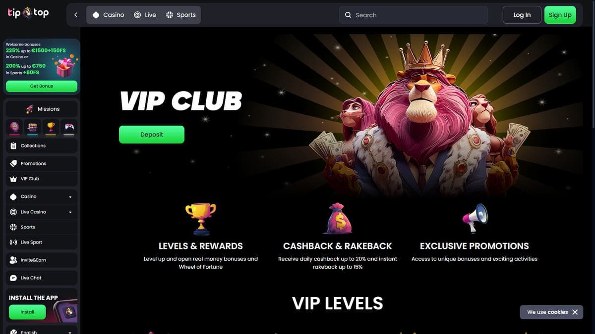 VIP Club Tip Top Bet Casino
