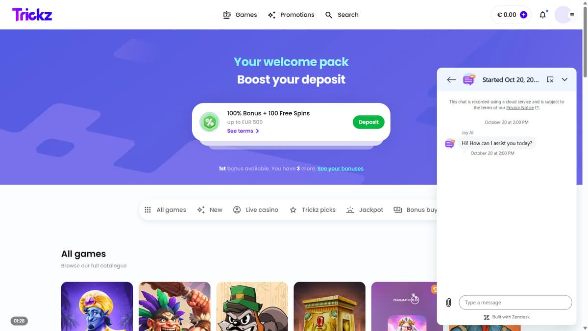 Customer Service Trickz Casino