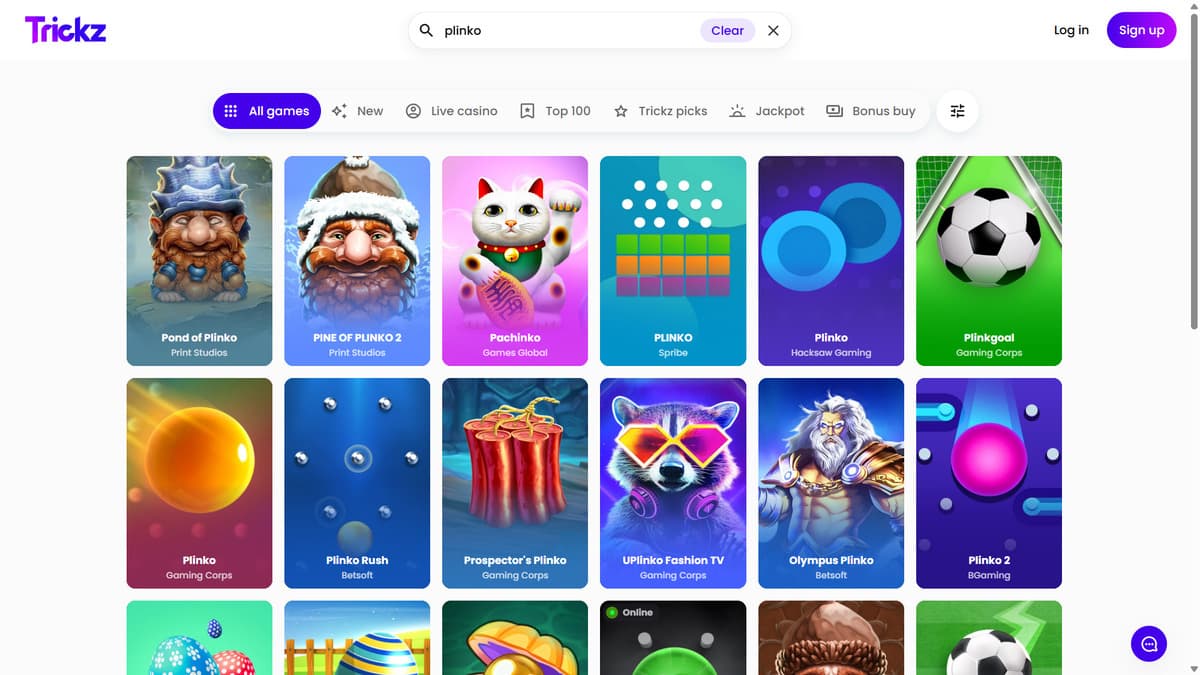 Mini games Trickz Casino