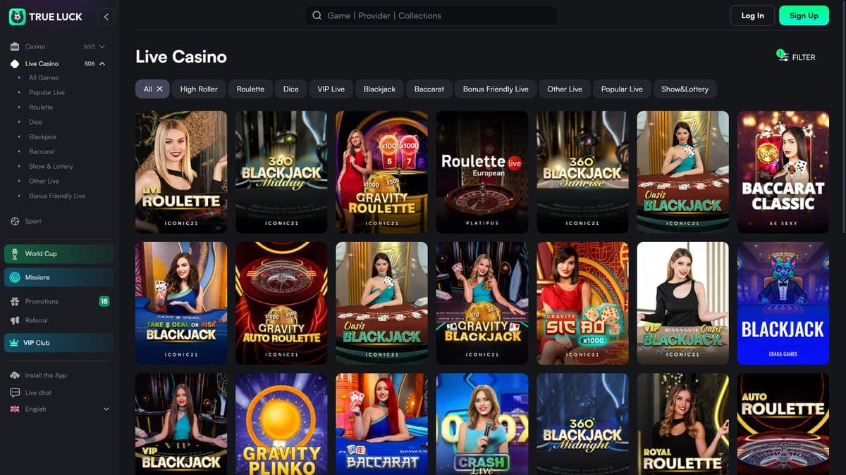 Live casino TrueLuck Casino