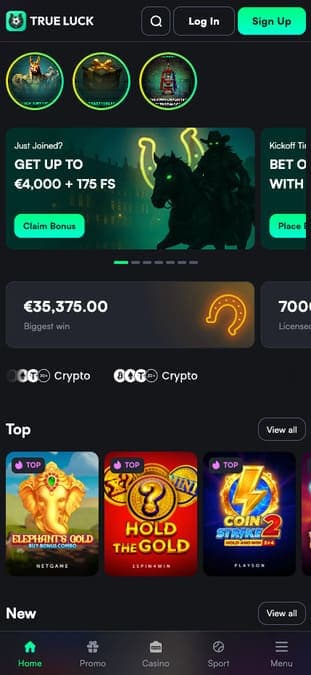 TrueLuck casino mobile