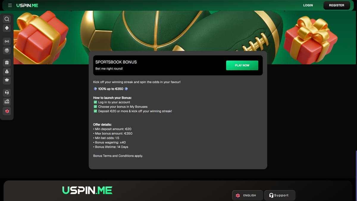 Sport welcome bonus USpin Casino