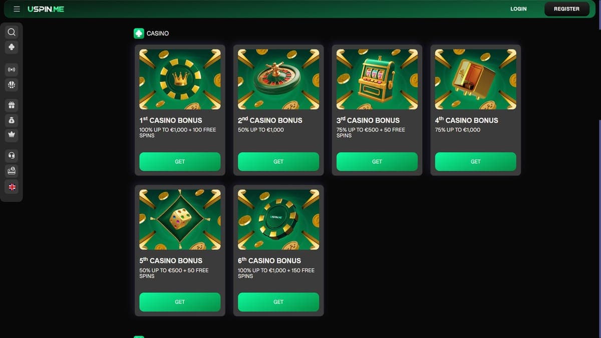 Welcome bonus USpin Casino