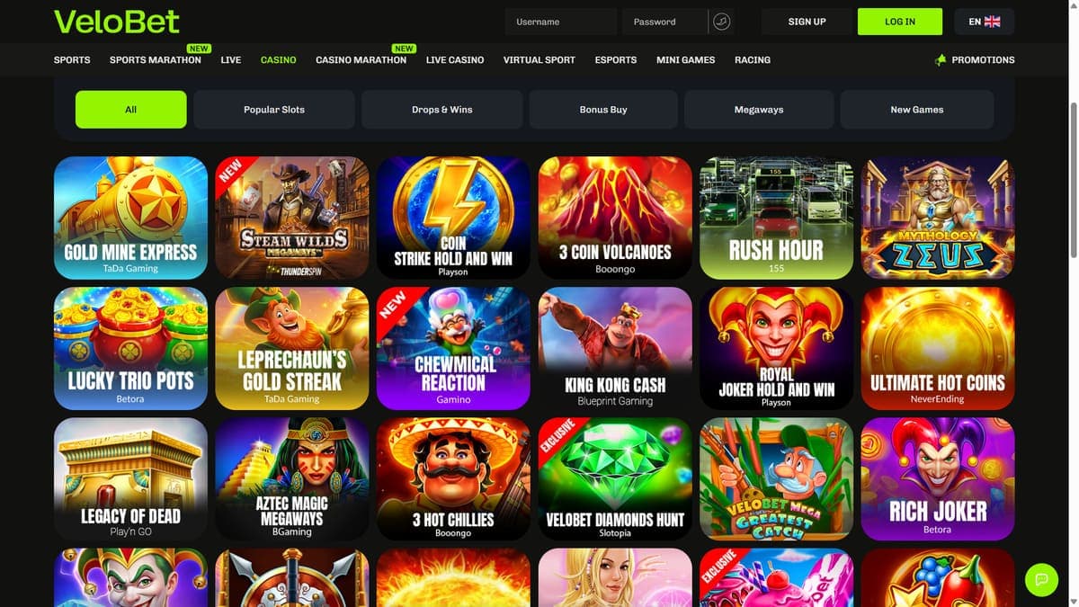 Games Library Velobet Casino
