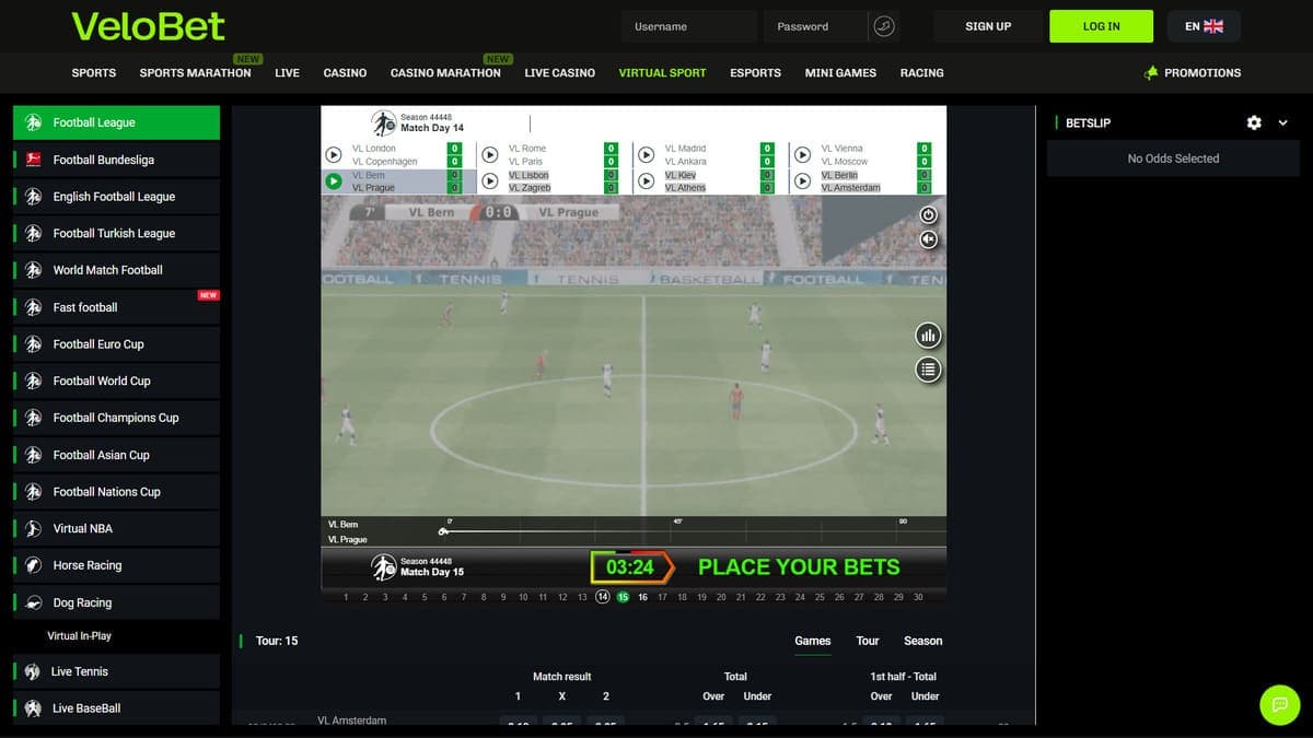 Virtual sport Velobet Casino