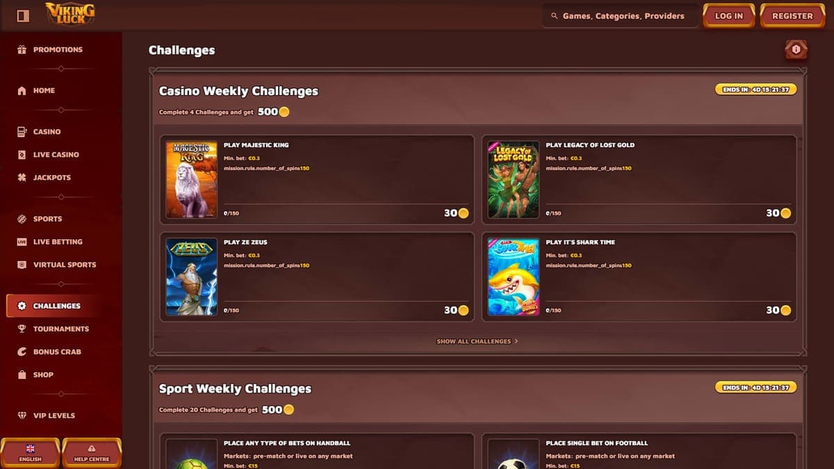 Challenges Viking Luck Casino