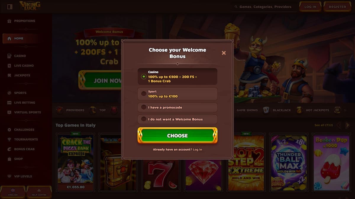 Registration Viking Luck Casino