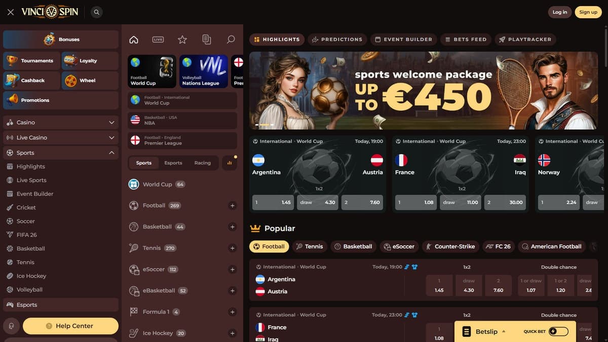 Sport Vincispin Casino