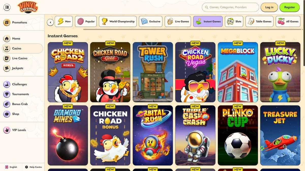 Instant games Vinyl Casino