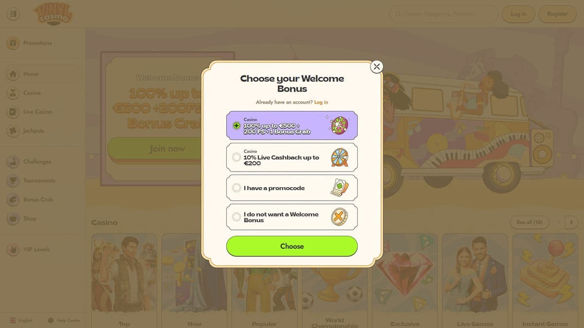 Registration Vinyl Casino