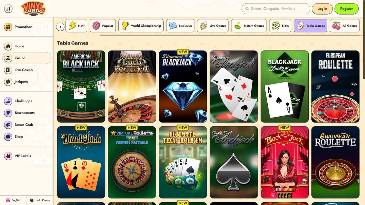 Table games Vinyl Casino