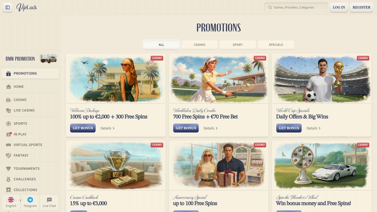 Promotions VipLuck Casino