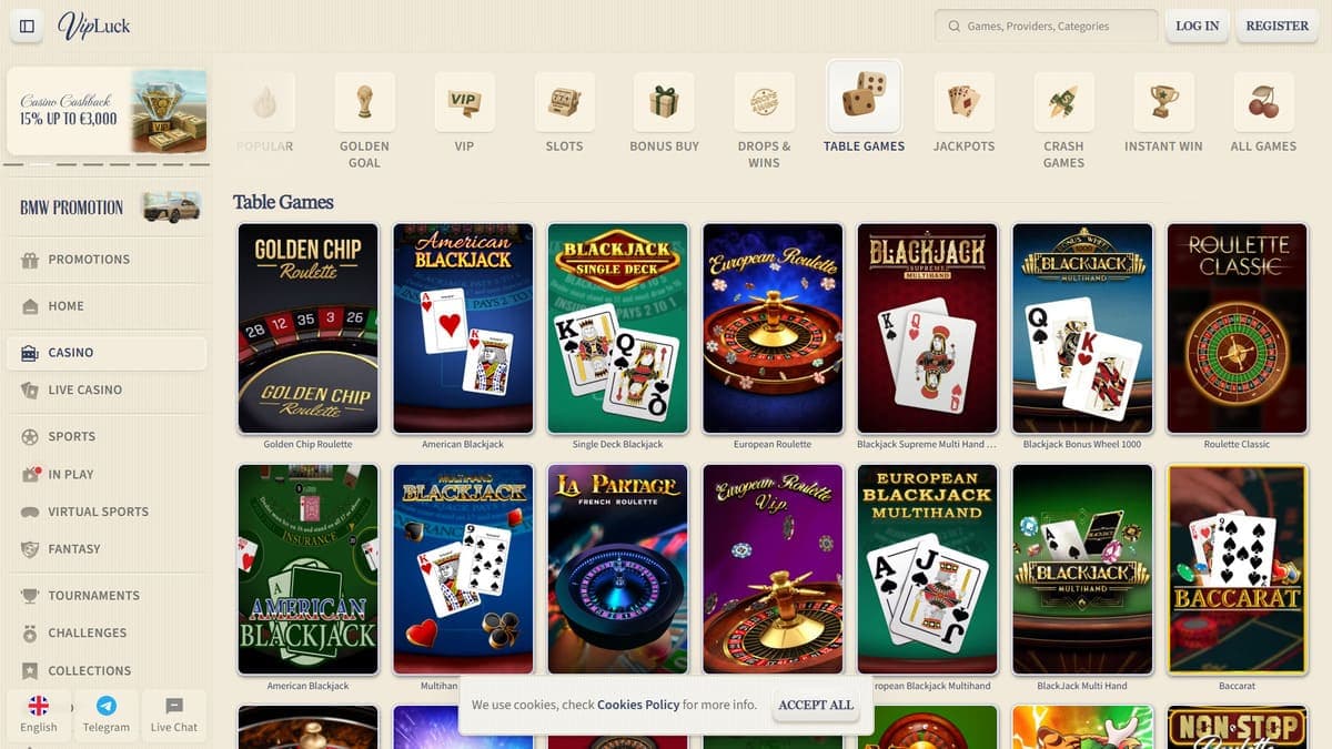 Table games VipLuck Casino