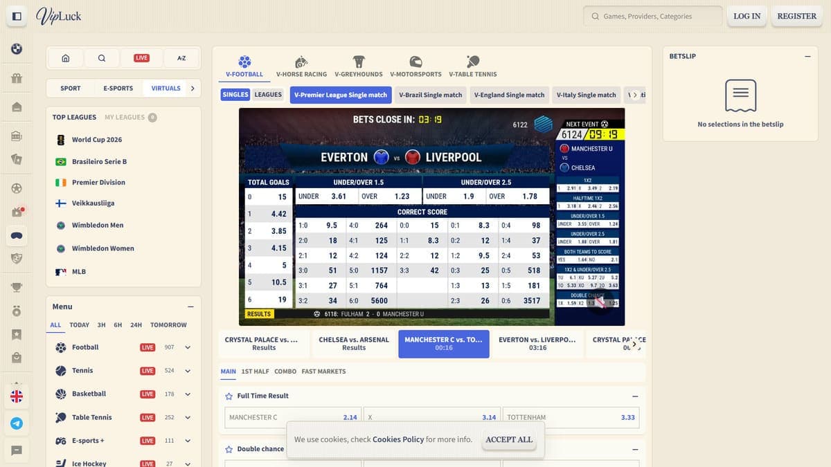 Virtual sports VipLuck Casino