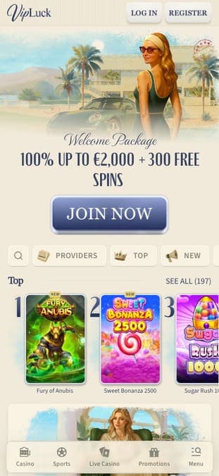 VipLuck casino mobile