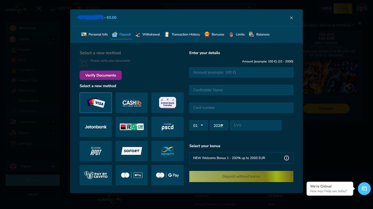 Deposit Volerbet Casino