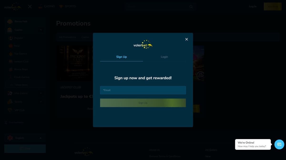 Sign up Volerbet Casino