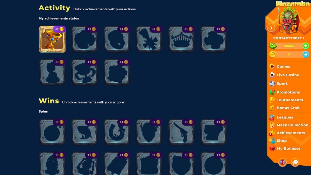 Achievements Wazamba Casino