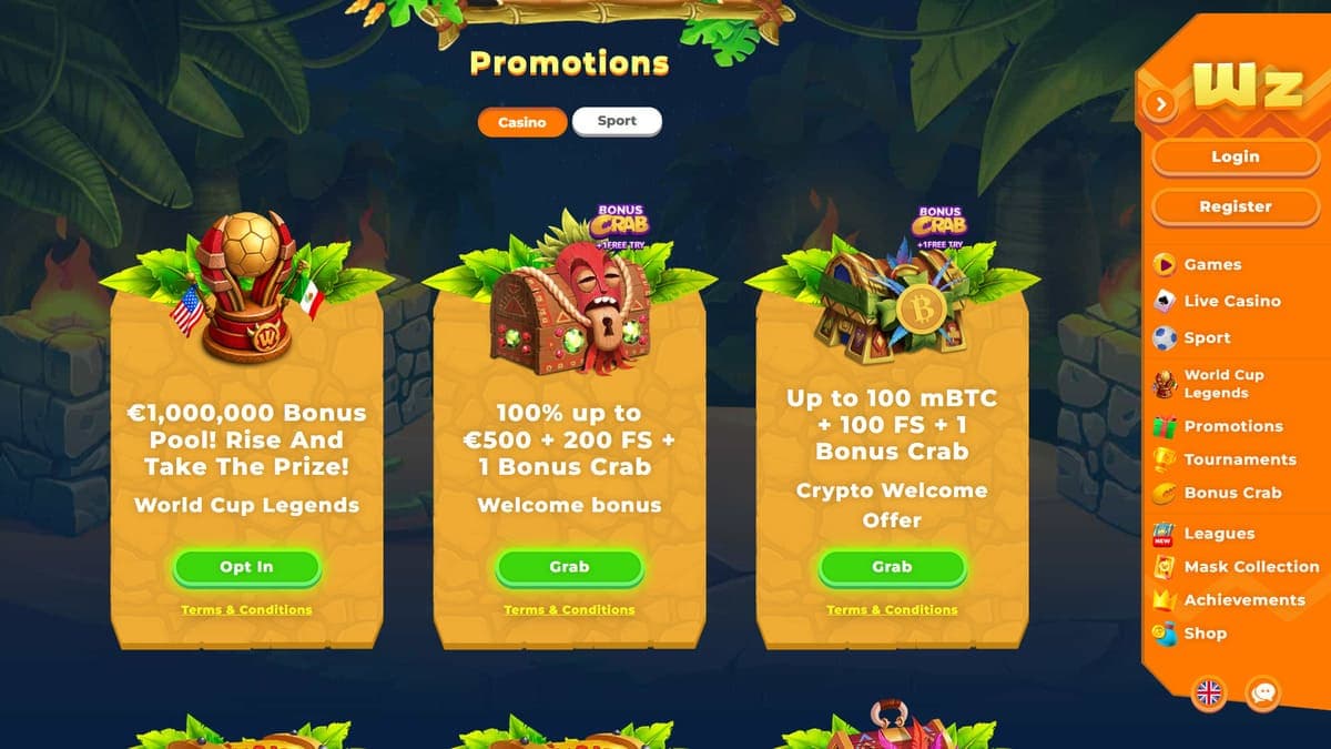 Promotions Wazamba Casino