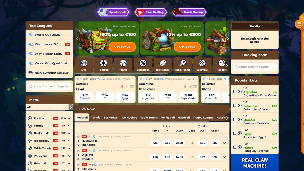 Sports betting Wazamba Casino