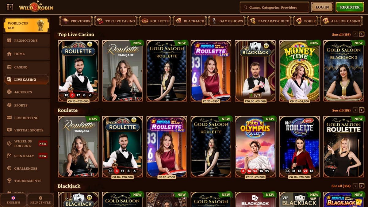 Best live WildRobin Casino