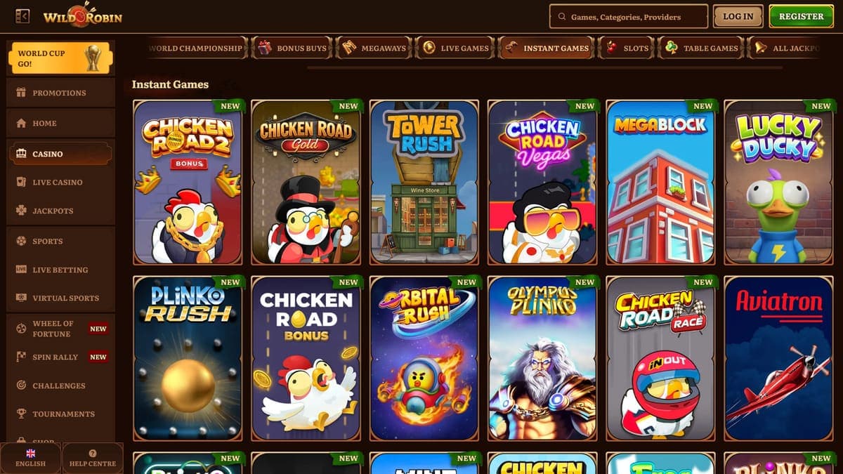 Mini games WildRobin Casino