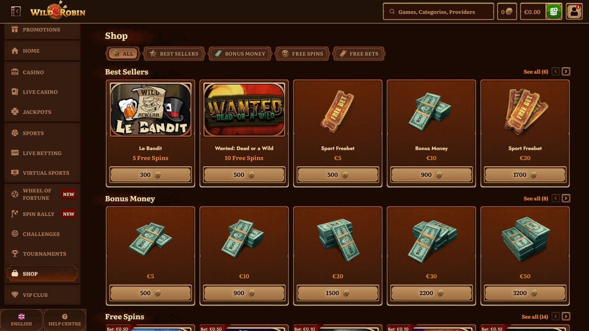 Shop WildRobin Casino