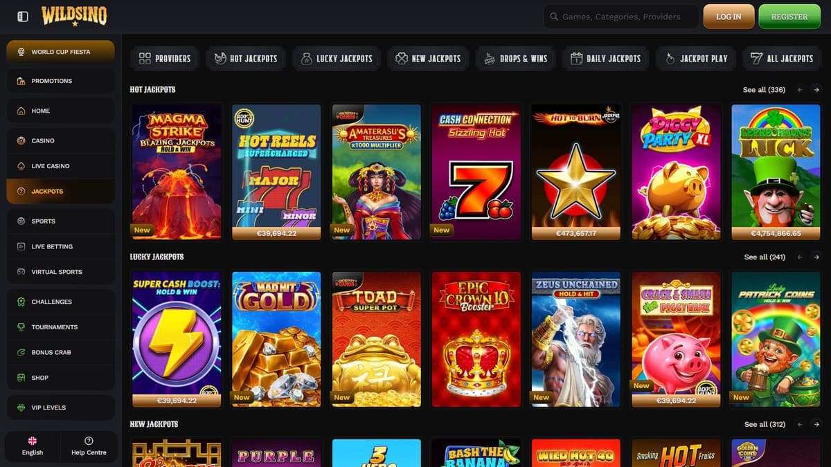 Hot jackpots Wildsino Casino