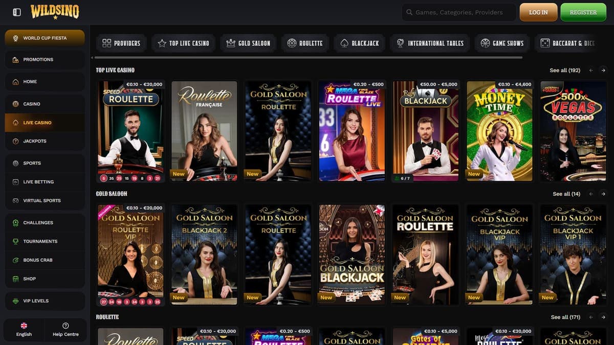 Live casino Wildsino Casino