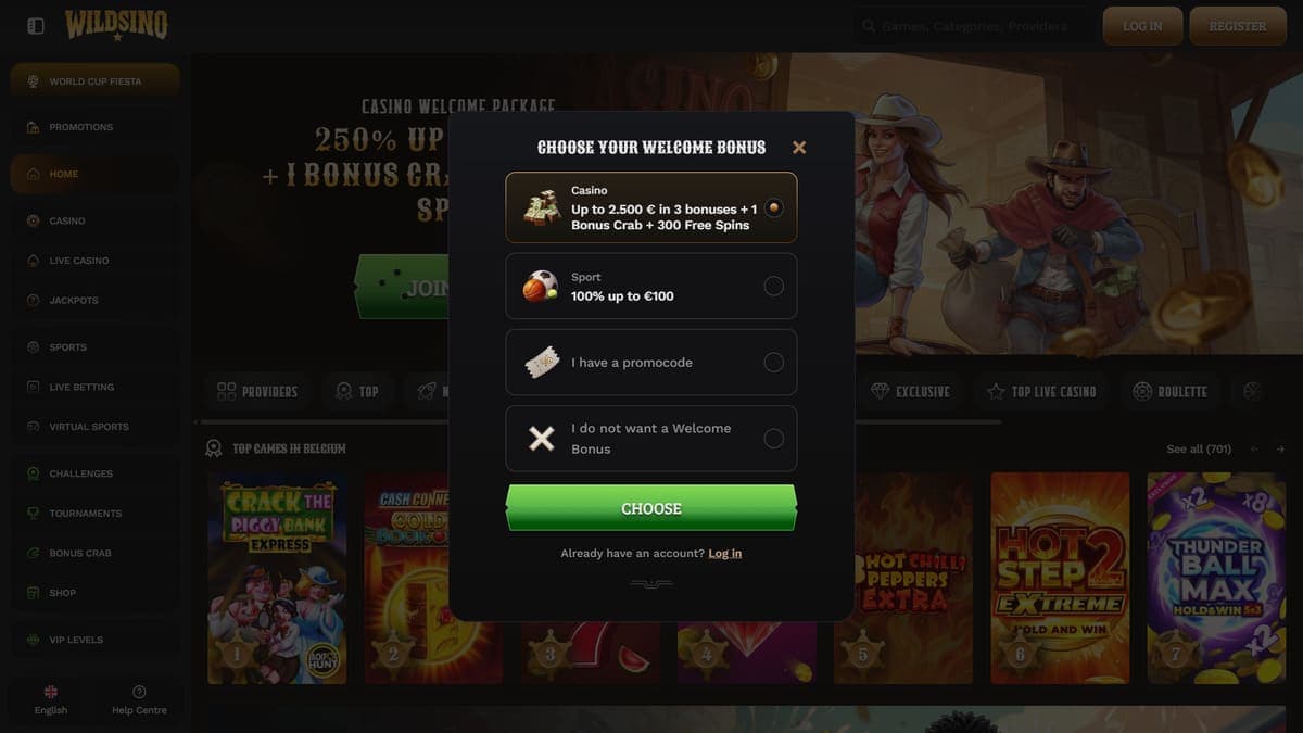 Registration Wildsino Casino