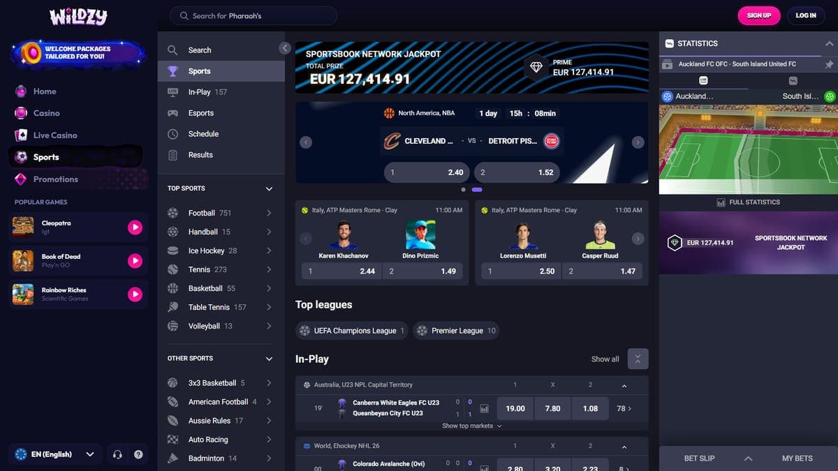 Sports betting Wildzy Casino