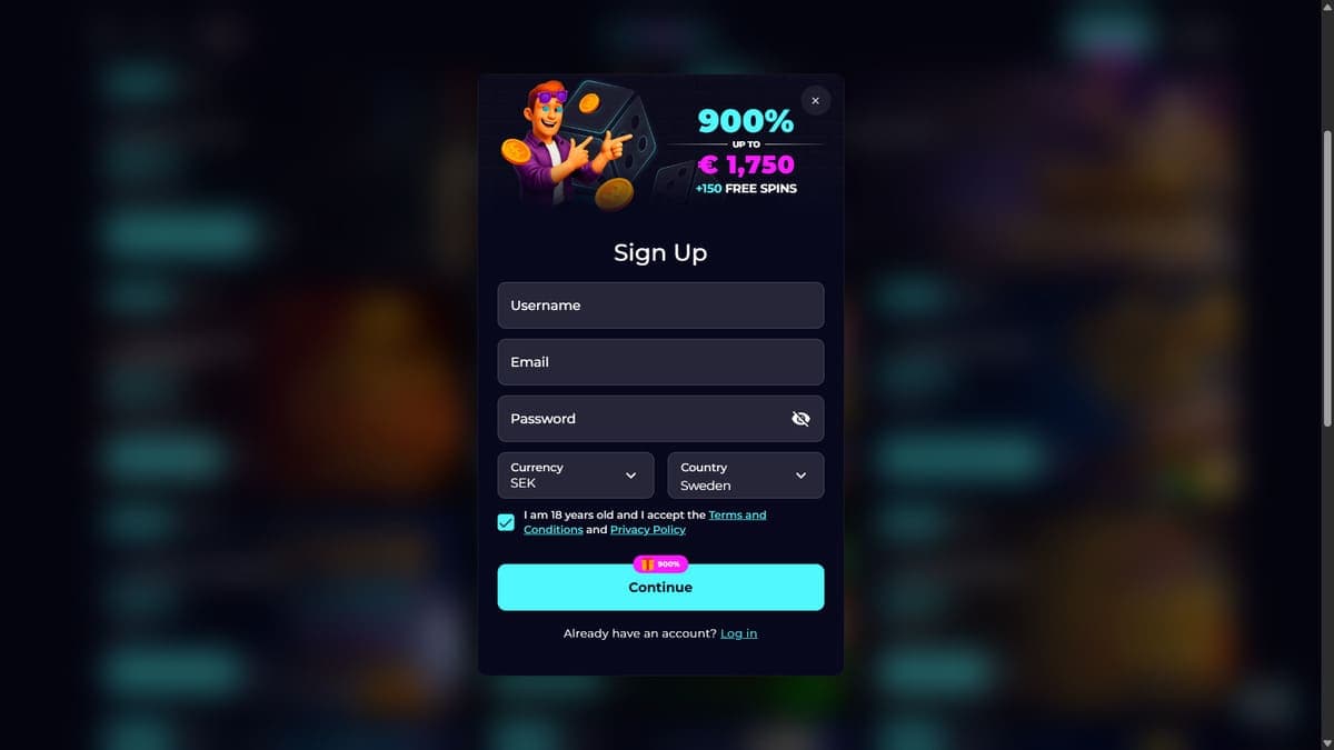 Sign uptration Winhero Casino