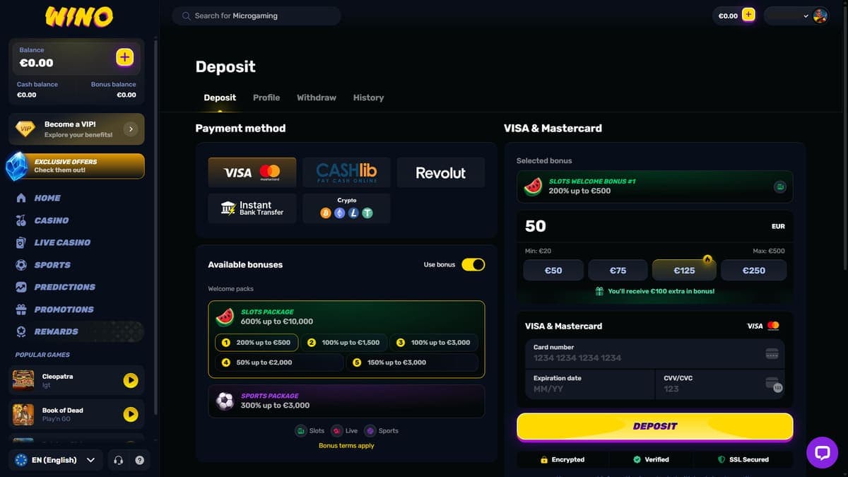 Deposit Wino Casino