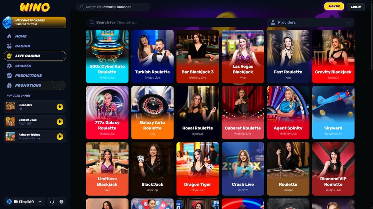 Live Casino Wino Casino