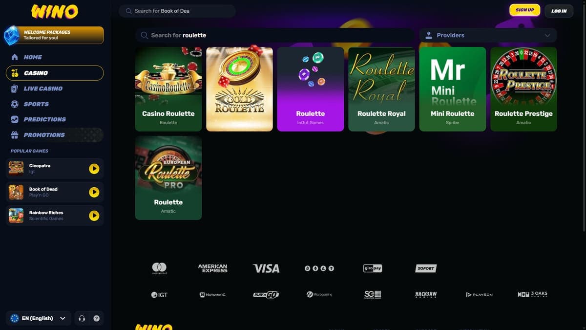 Roulette Wino Casino